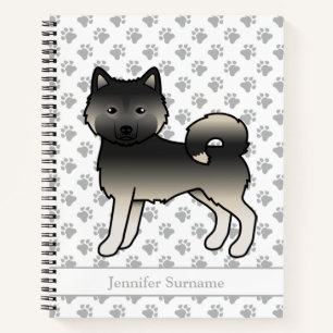 Agouti Alaskan Malamute Dog & Custom Text Notebook