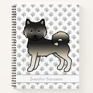 Agouti Alaskan Malamute Dog &amp; Custom Text Notebook