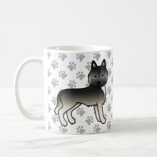 Agouti Siberian Husky Cartoon Dog &amp; Paws Coffee Mug