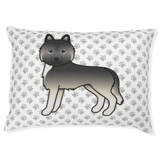Agouti Siberian Husky Cartoon Dog &amp; Paws Pet Bed
