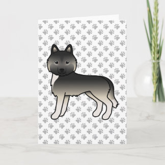 Agouti Siberian Husky Cute Cartoon Dog Card