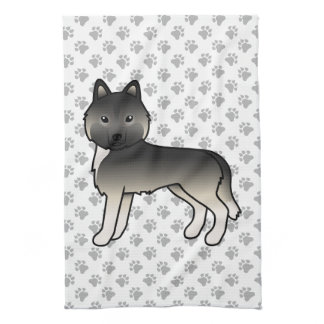 Agouti Siberian Husky Cute Cartoon Dog Kitchen Towel