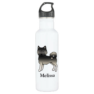 Agouti Siberian Husky Cute Cartoon Dog &amp; Name Stainless Steel Water Bottle