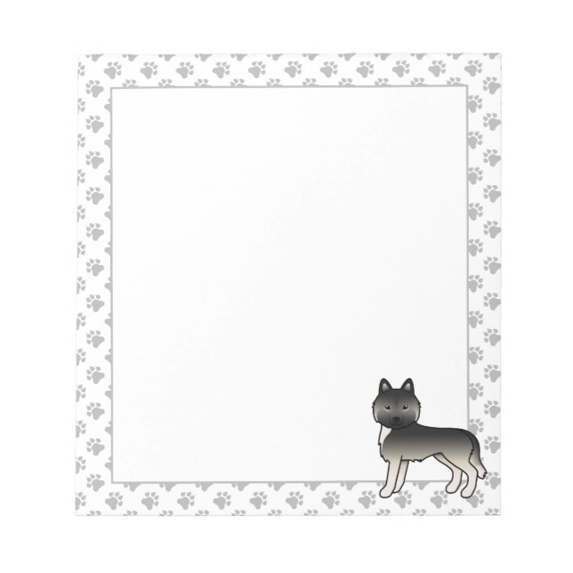 Agouti Siberian Husky Cute Cartoon Dog Notepad (Front)