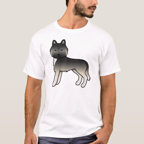 Agouti Siberian Husky Cute Cartoon Dog T_Shirt