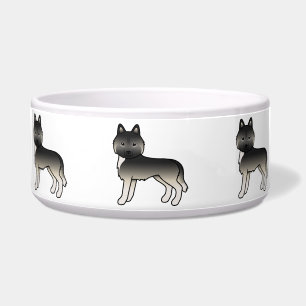Agouti Siberian Husky Cute Cartoon Dogs Bowl