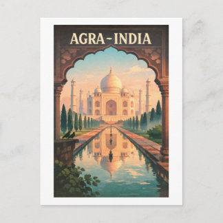 Agra city, India retro travel 2026 Postcard