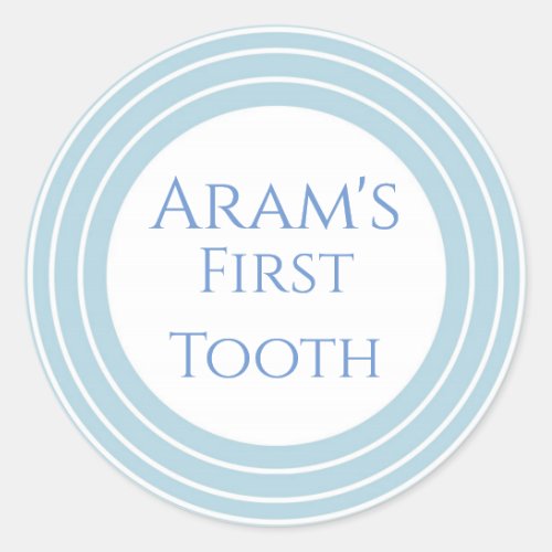 Agra Hadig _ First tooth customizable Classic Round Sticker