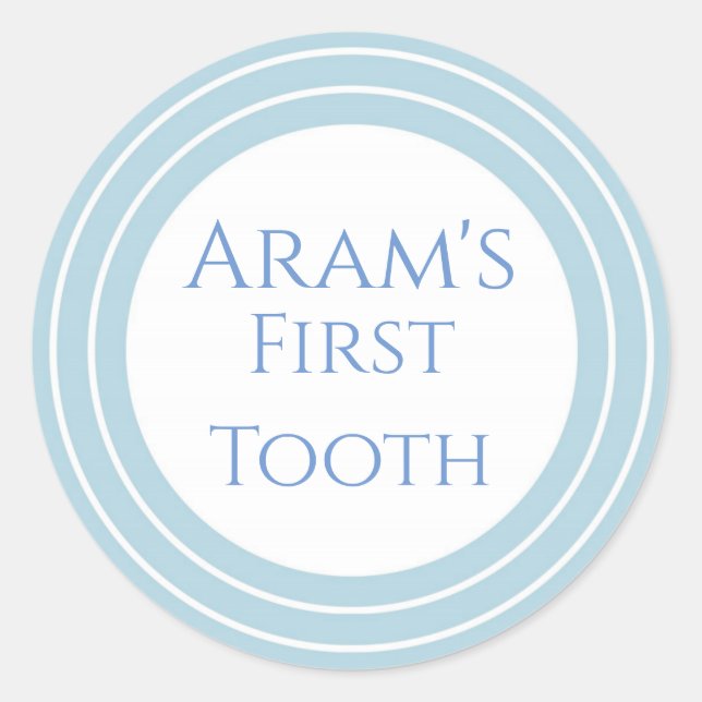 Agra Hadig - First tooth customizable Classic Round Sticker (Front)