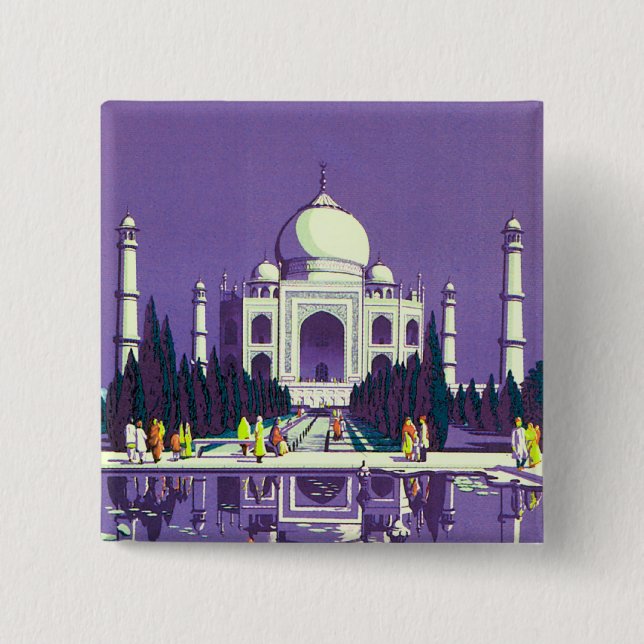 Agra ~ Taj Mahal Pinback Button (Front)