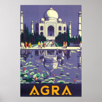 Agra Vintage Travel Poster