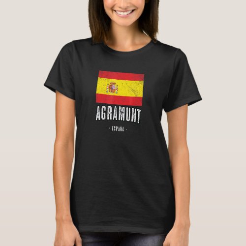 Agramunt Spain Es Flag City   Bandera Ropa   T_Shirt