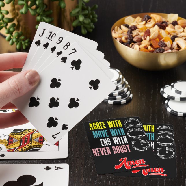 AGREE WITH GOD, MOVE WITH GOD, END WITH GOD POKER CARDS (In Situ)