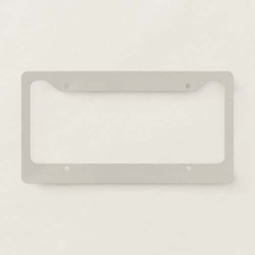 Agreeable Gray Solid Color License Plate Frame