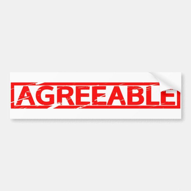 Agreeable Stamp Bumper Sticker (Front)
