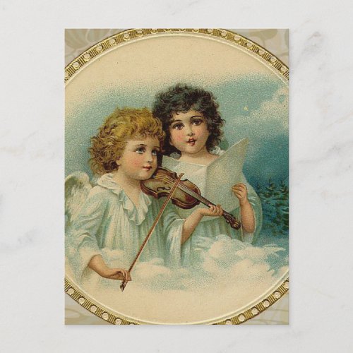 Agreeable _ Two Little Musical Angels Postcard