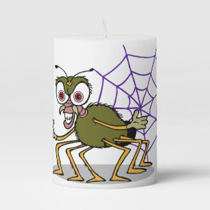 Agressive Spooky Creepy Spider Pillar Candle