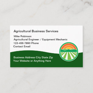 Agricultural Business Services And Machinery Business Card