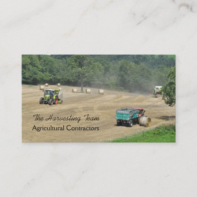 Agricultural harvesting contractor business card (Front)