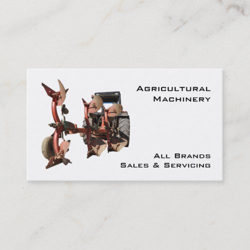 Agricultural machinery tractor and plow business card