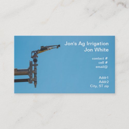 Agricultural sprinkler business card