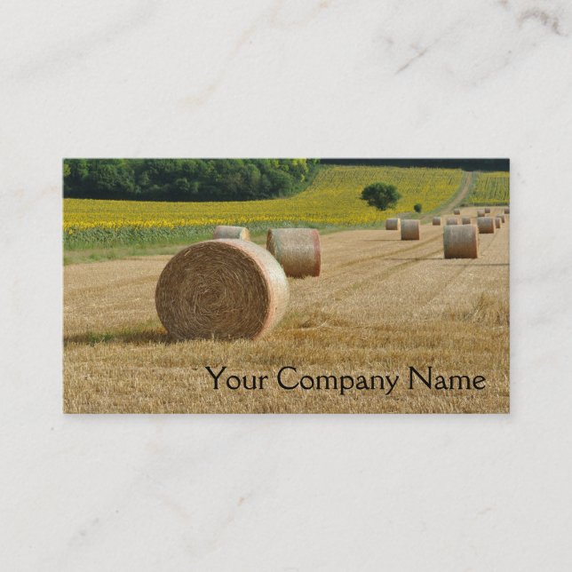 Agricultural straw bales in a field business card (Front)
