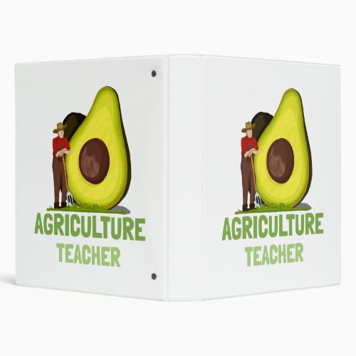 Agricultural Teacher  AG Teacher  Avocado 3 Ring Binder