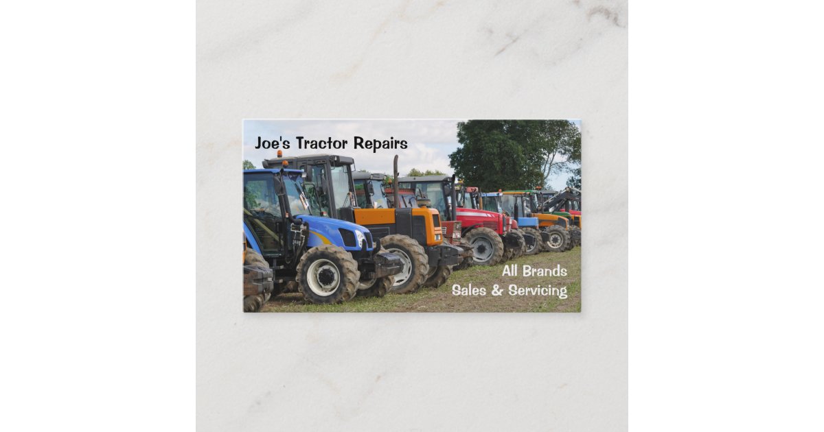 Agricultural tractors business card