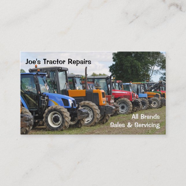Agricultural tractors business card (Front)