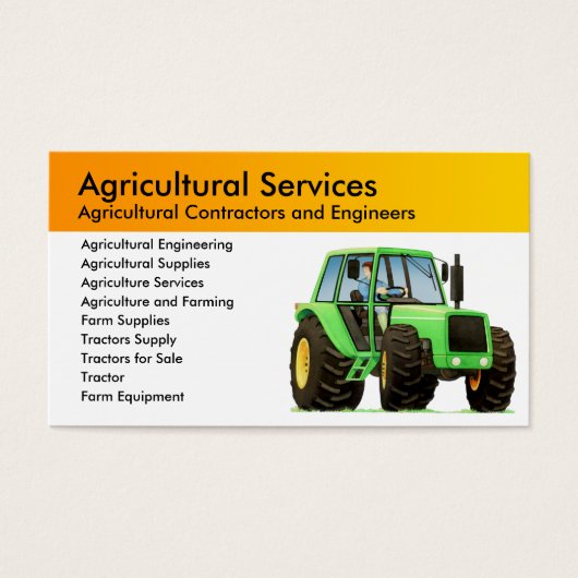 Agriculture and Agricultural Contractor (Front)