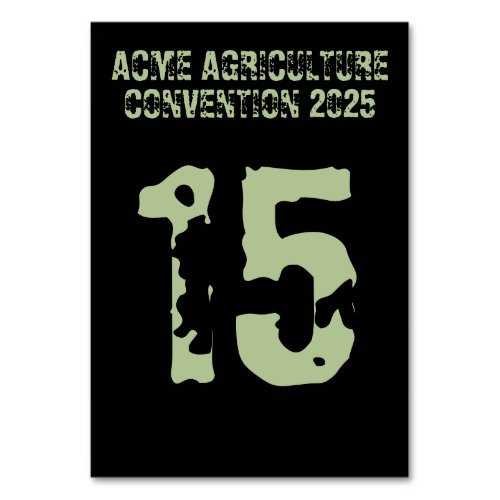 Agriculture Convention Vintage_Style Table Number