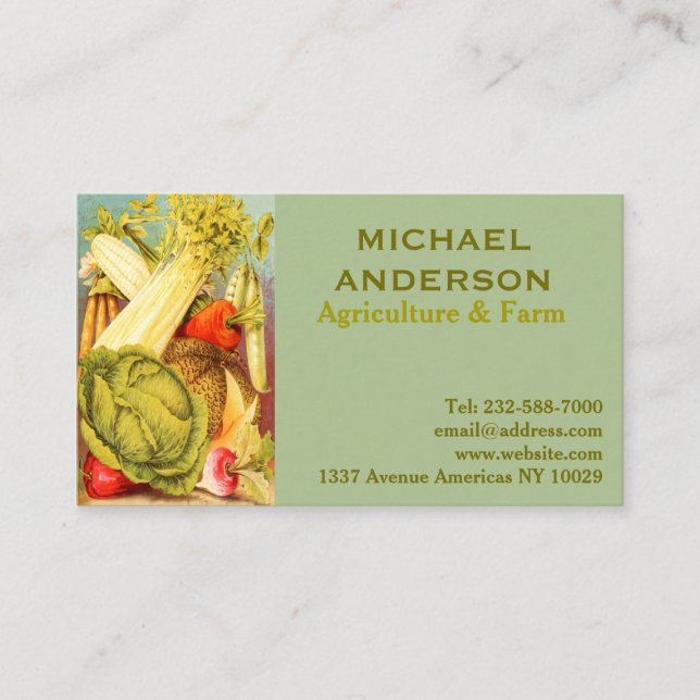 Agriculture, farming and veg shop business card (Front)