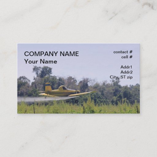 Customizable Agriculture plane spraying business card templates