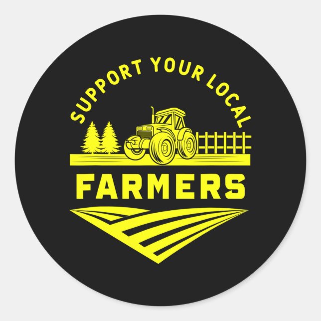 Agriculture Tractor Support Your Farmer Classic Round Sticker (Front)