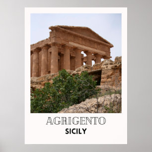 Agrigento Sicily Italy Travel Poster
