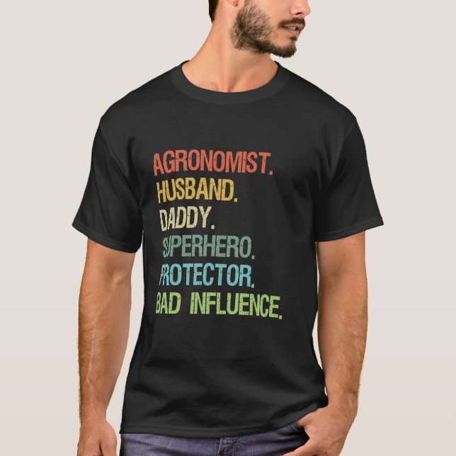 Agronomist Husband Daddy Superhero Protector DAD T-Shirt (Front)