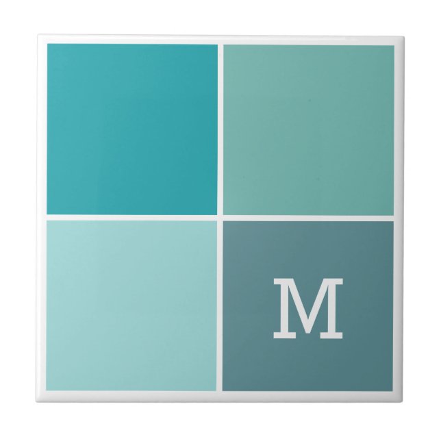 Agua Colors custom monogram ceramic tiles (Front)