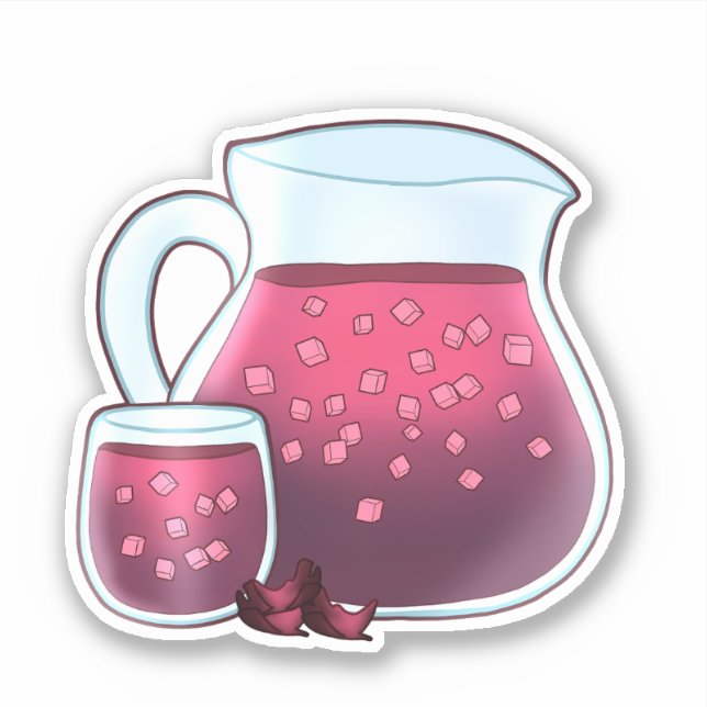 Agua De Jamaica Agua Fresca Sticker (Front)