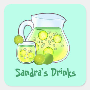 Agua De Limon Y Pepino Square Sticker