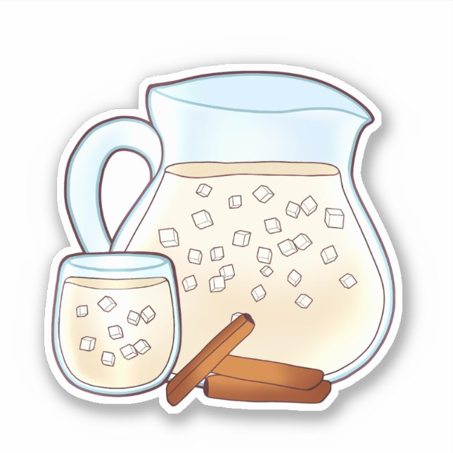 Agua De Orchata De Arroz Sticker (Front)