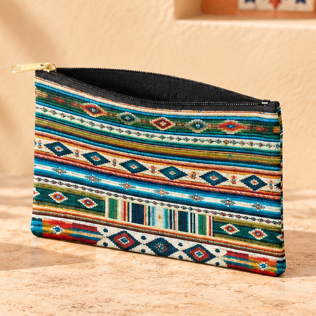 “AGUA” HISPANIC-HERITAGE LARGE ACCESSORY POUCH ("AGUA" LARGE ACCESSORY POUCH
12" X 8.5")