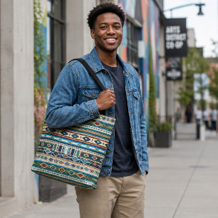 "AGUA" MEXICAN-STYLE PRINT CROSSBODY BAG