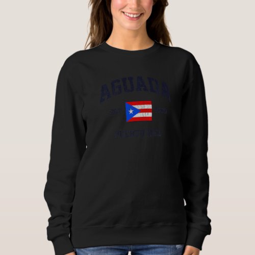 Aguada Puerto Rico Vintage Boricua Flag Athletic S Sweatshirt