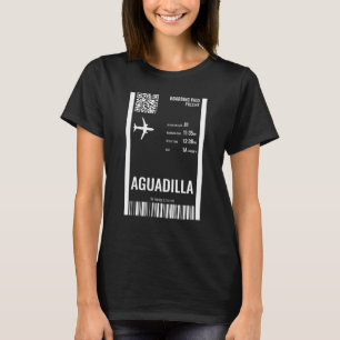 Aguadilla Puerto Rico Boarding Pass Airline Ticket T-Shirt