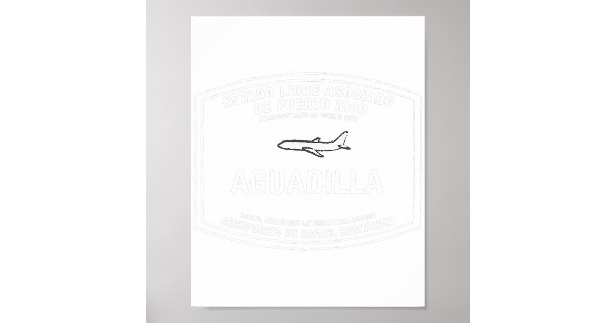 Aguadilla Puerto Rico Passport Stamp Vacation Trav Poster Zazzle 7070