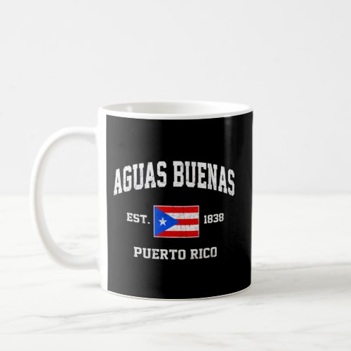 Aguas Buenas Puerto Rico Boricua Flag Athletic Sty Coffee Mug