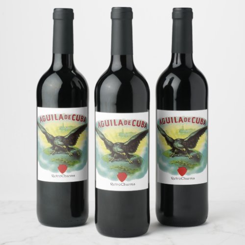Aguila de Cuba por RetroCharms Etiquetado Botella  Wine Label