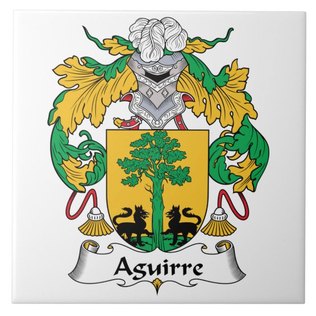 Aguirre Family Crest Ceramic Tile (Front)