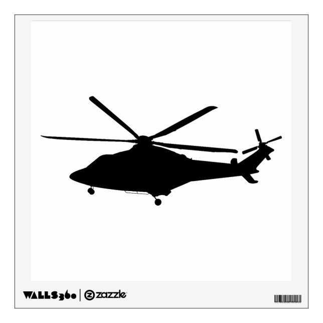 AgustaWestland AW139 Silhouette Wall Decal (Front)