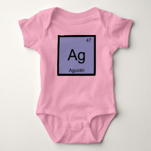 Agustin Name Chemistry Element Periodic Table Baby Bodysuit